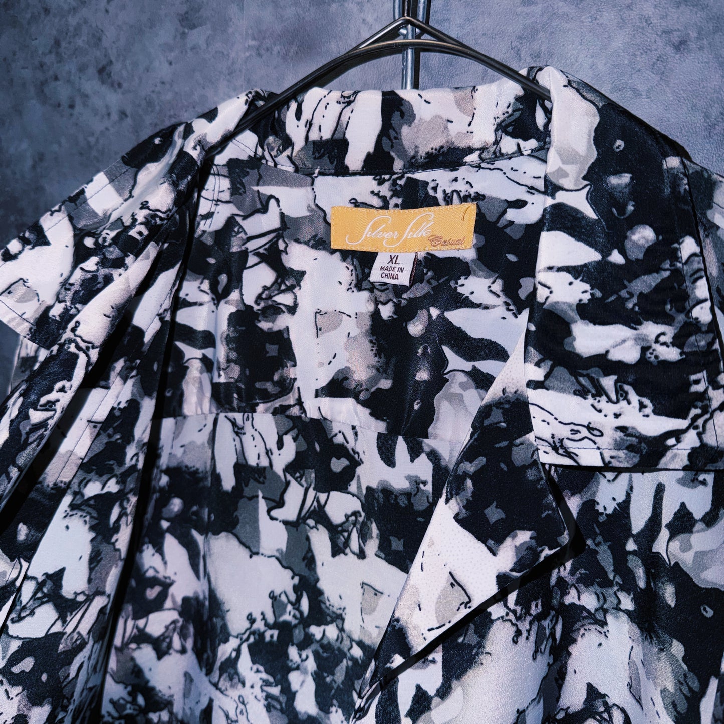 【doppio】vintage graphic print design open collar shirt