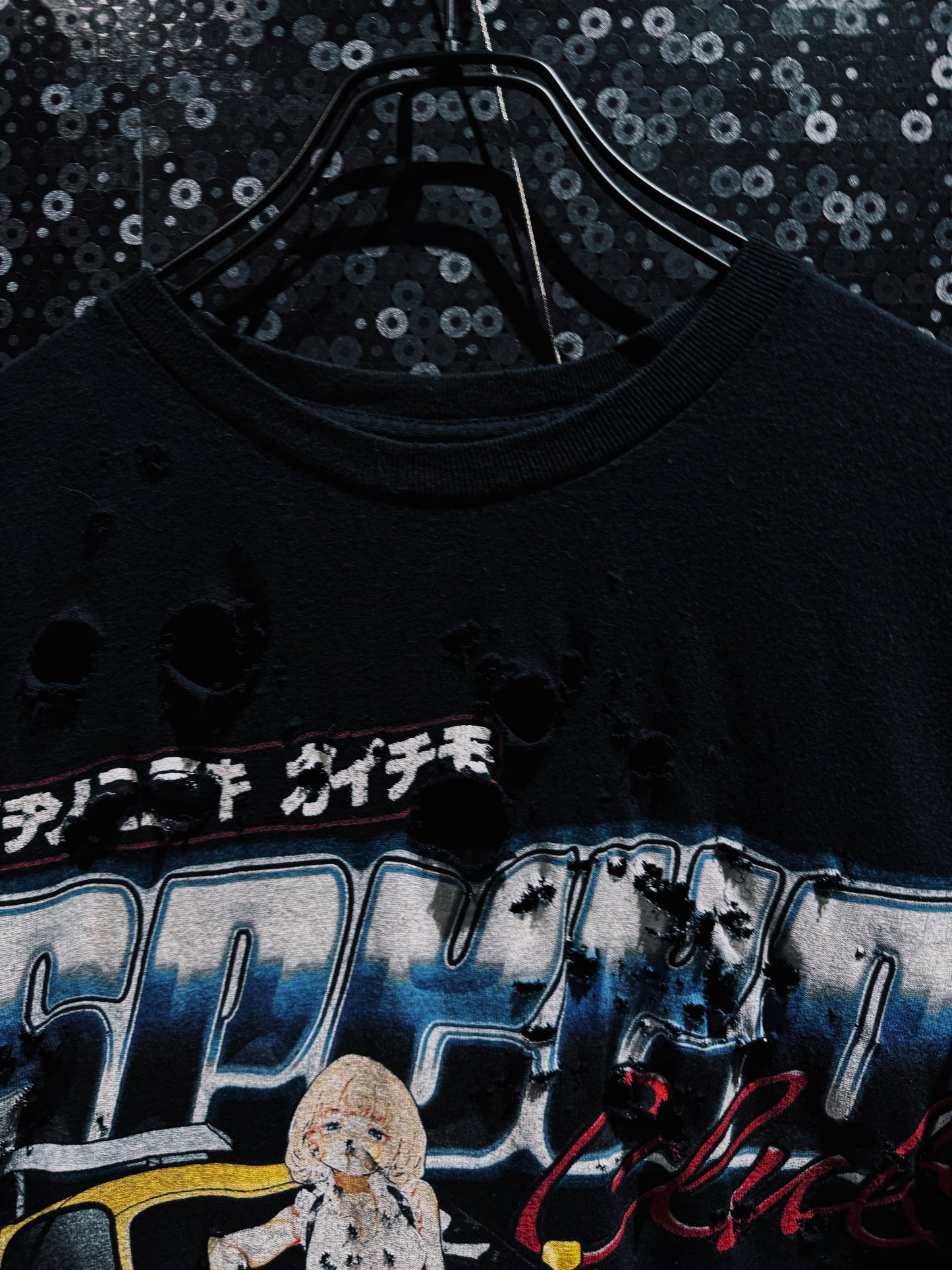 【ÆIEM】Natural “boro” Remake SPEED Club Graphic T-shirt