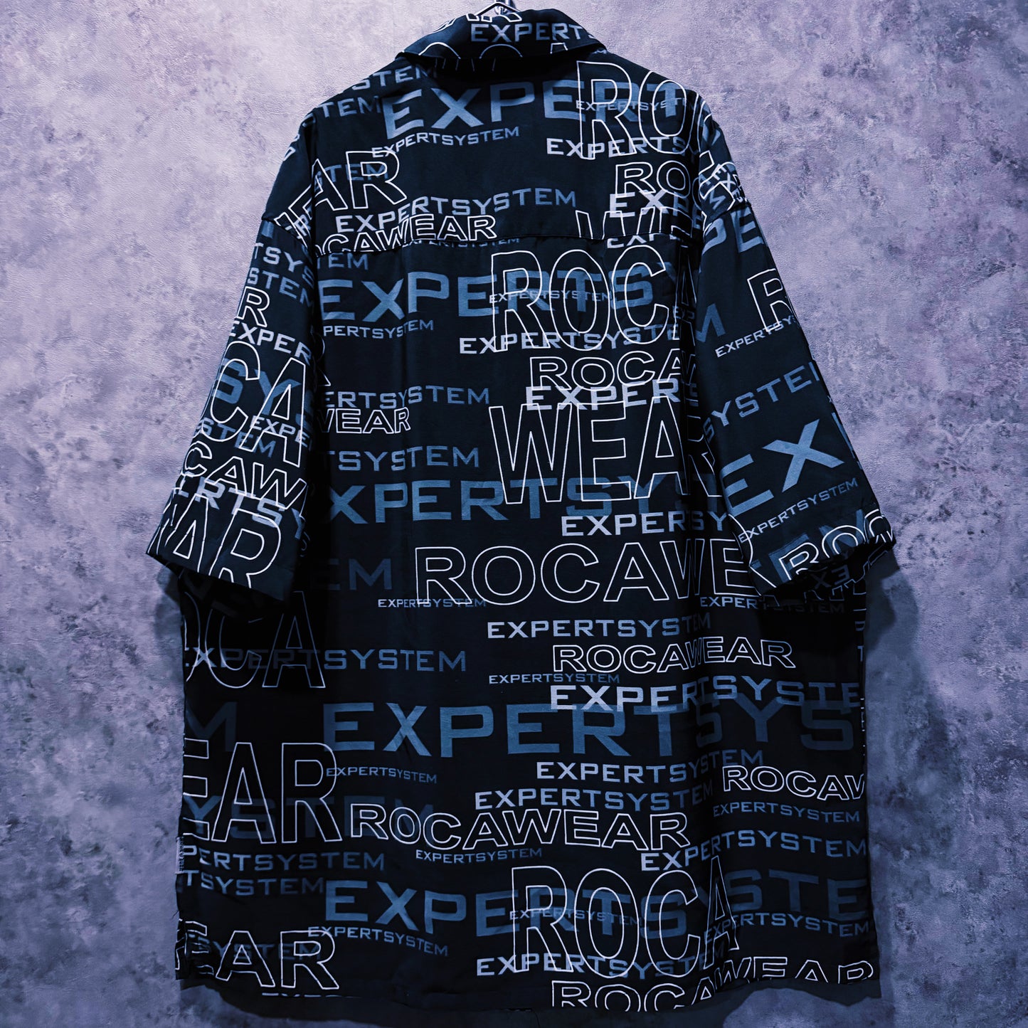 【doppio】vintage “ROCAWEAR” logo print design open collar shirt