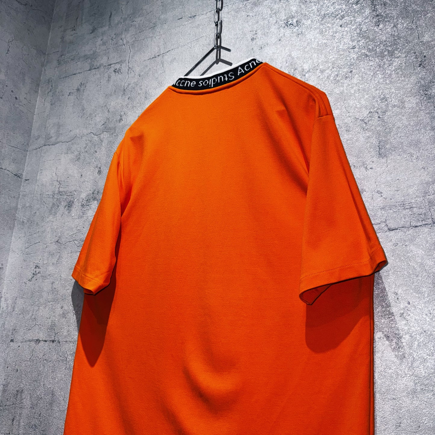 "Acne Studios"brand logo design mock neck T shirt