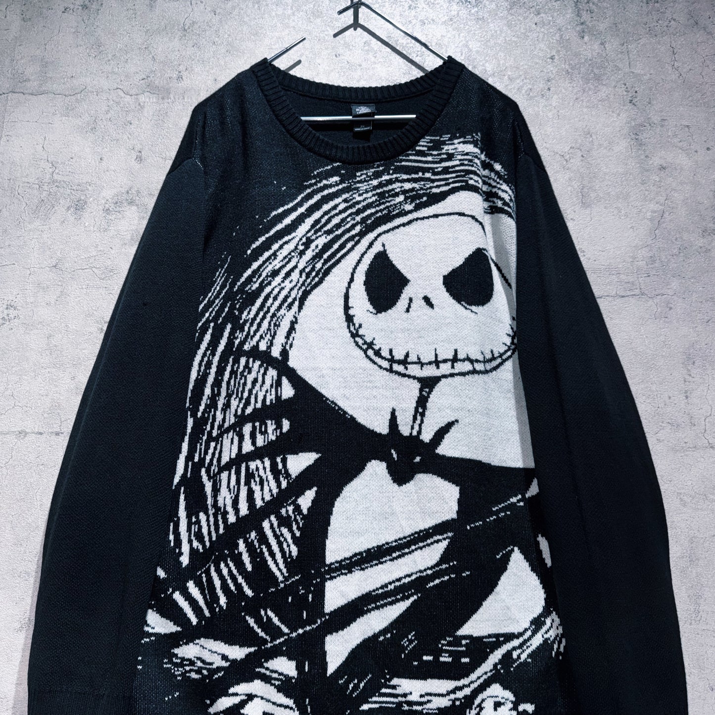 "Nightmare before Christmas"Jack Skellington graphic design pullover knit