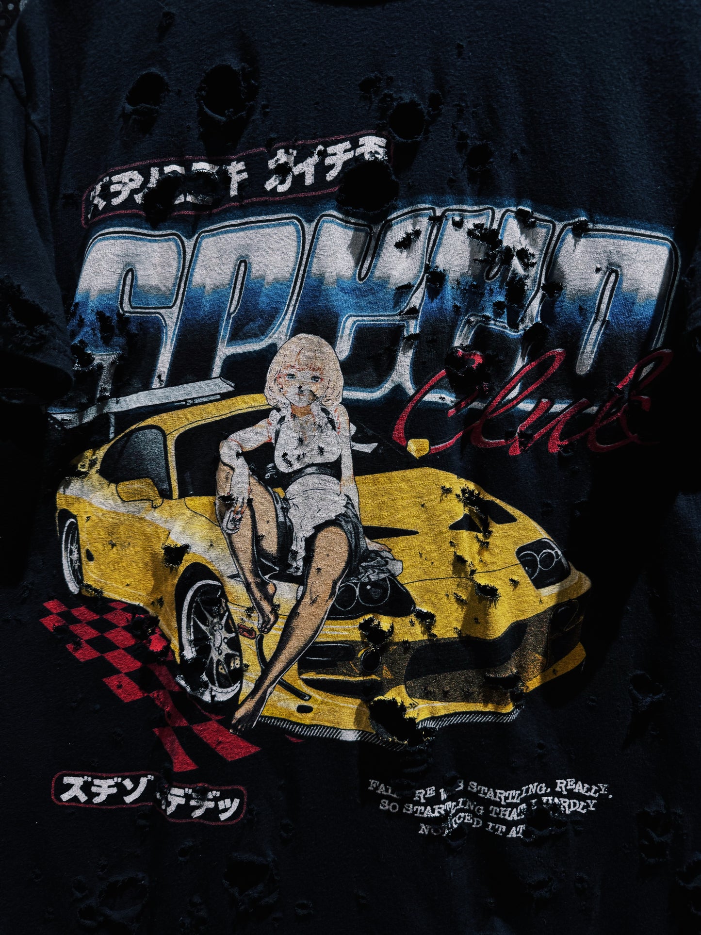【ÆIEM】Natural “boro” Remake SPEED Club Graphic T-shirt