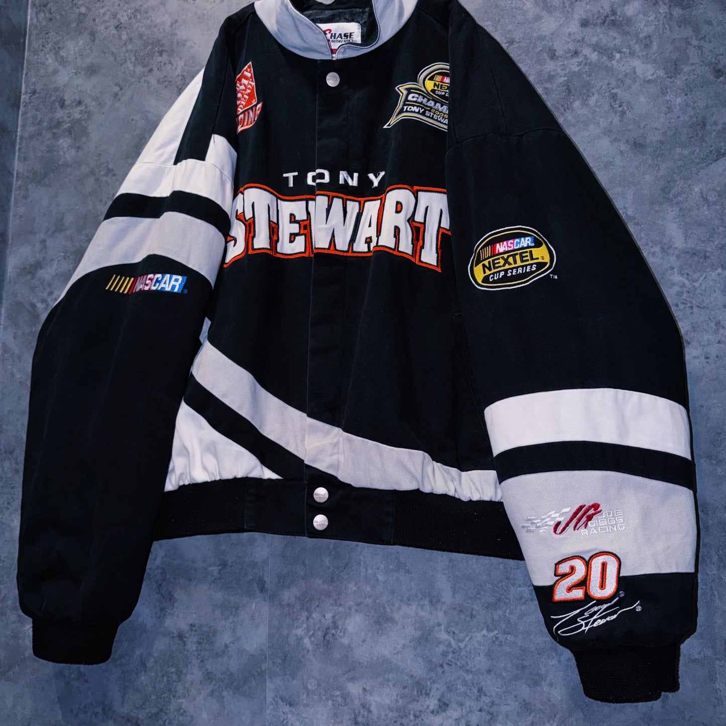 【doppio】vintage”NASCAR”company logo patches design racing jacket