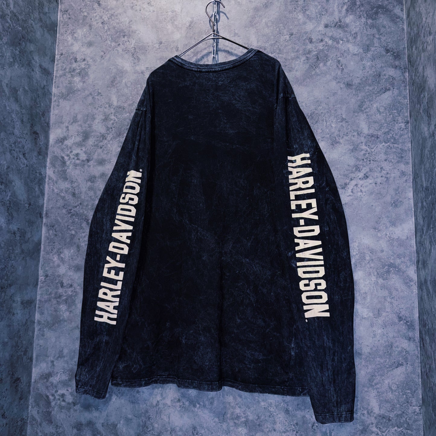 【doppio】vintage “Harley-Davidson” logo print design long sleeve T-shirt