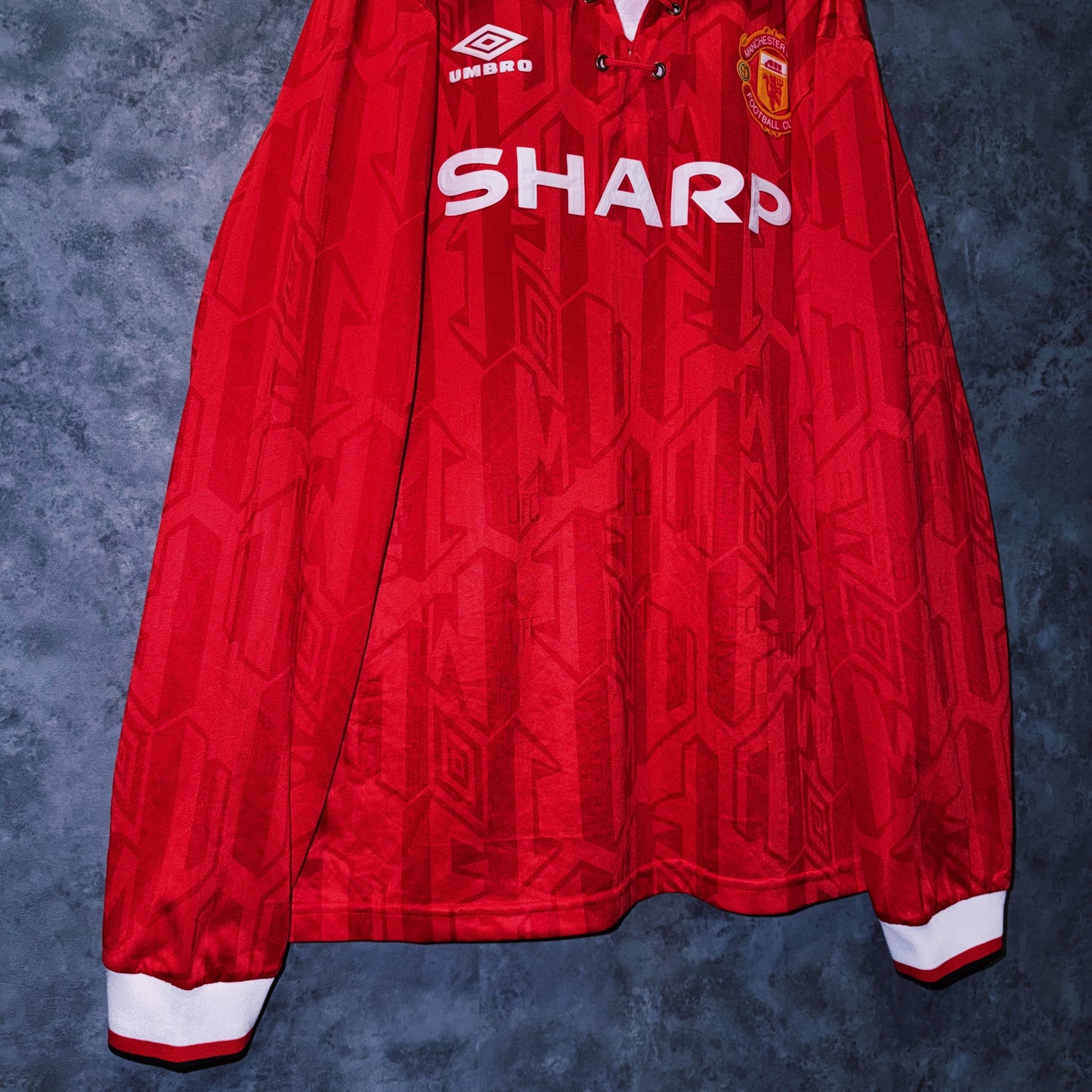 【doppio】90’s vintage “Manchester United” lace up design long sleeve game shirt