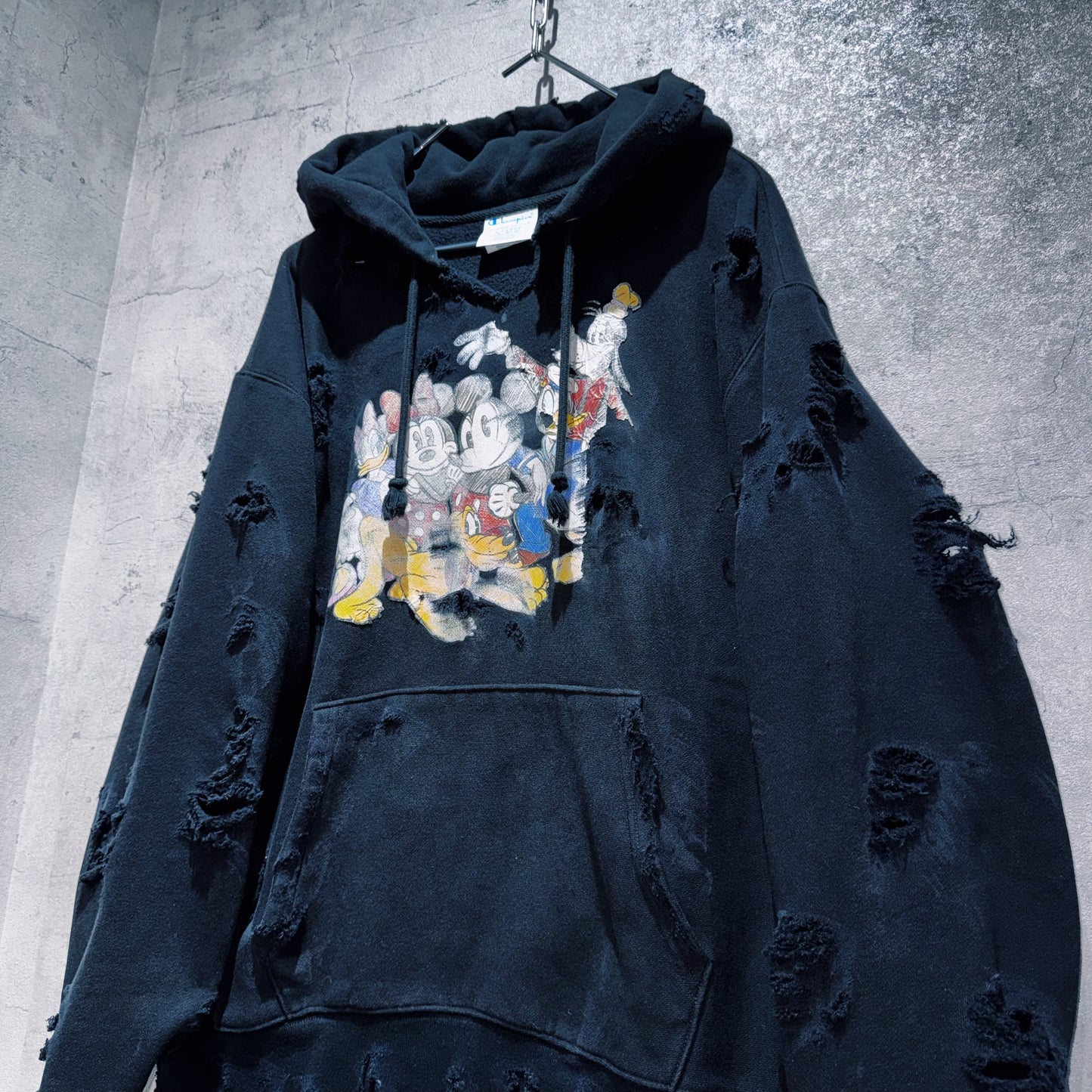 "Disney×Champion"REVERSE WEAVE Mickey&Friends design boro custom hoodie