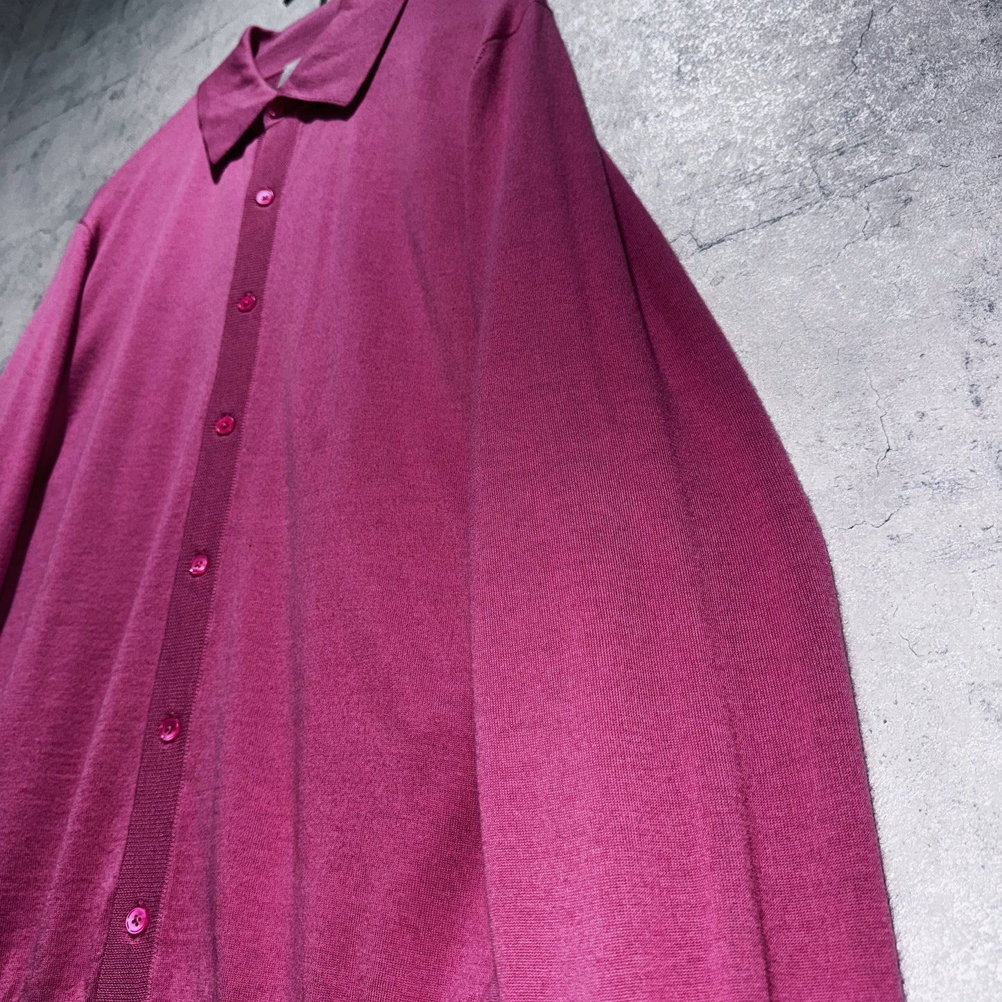 "Paul Smith"rose pink color long sleeve polo shirt
