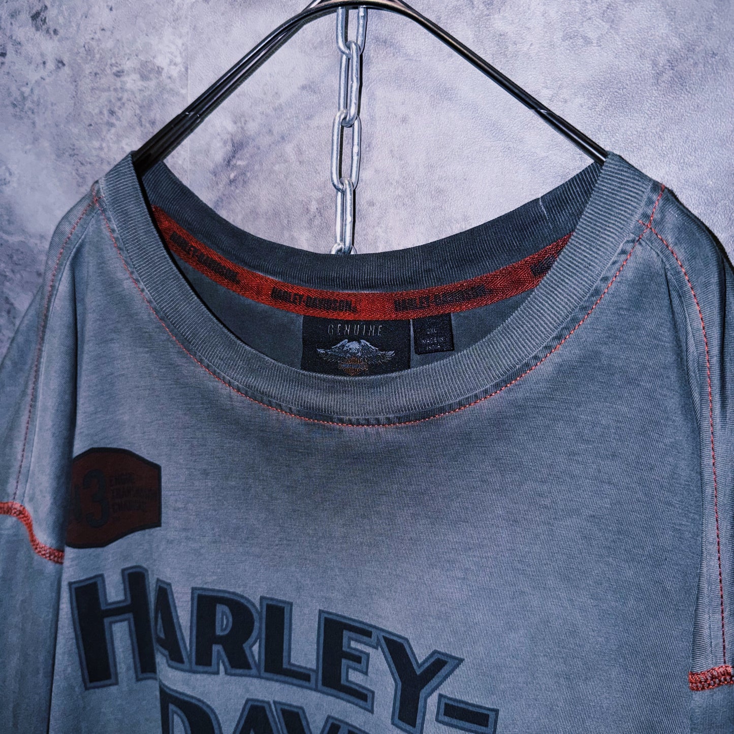 【doppio】vintage “Harley-Davidson” logo print design long sleeve T-shirt