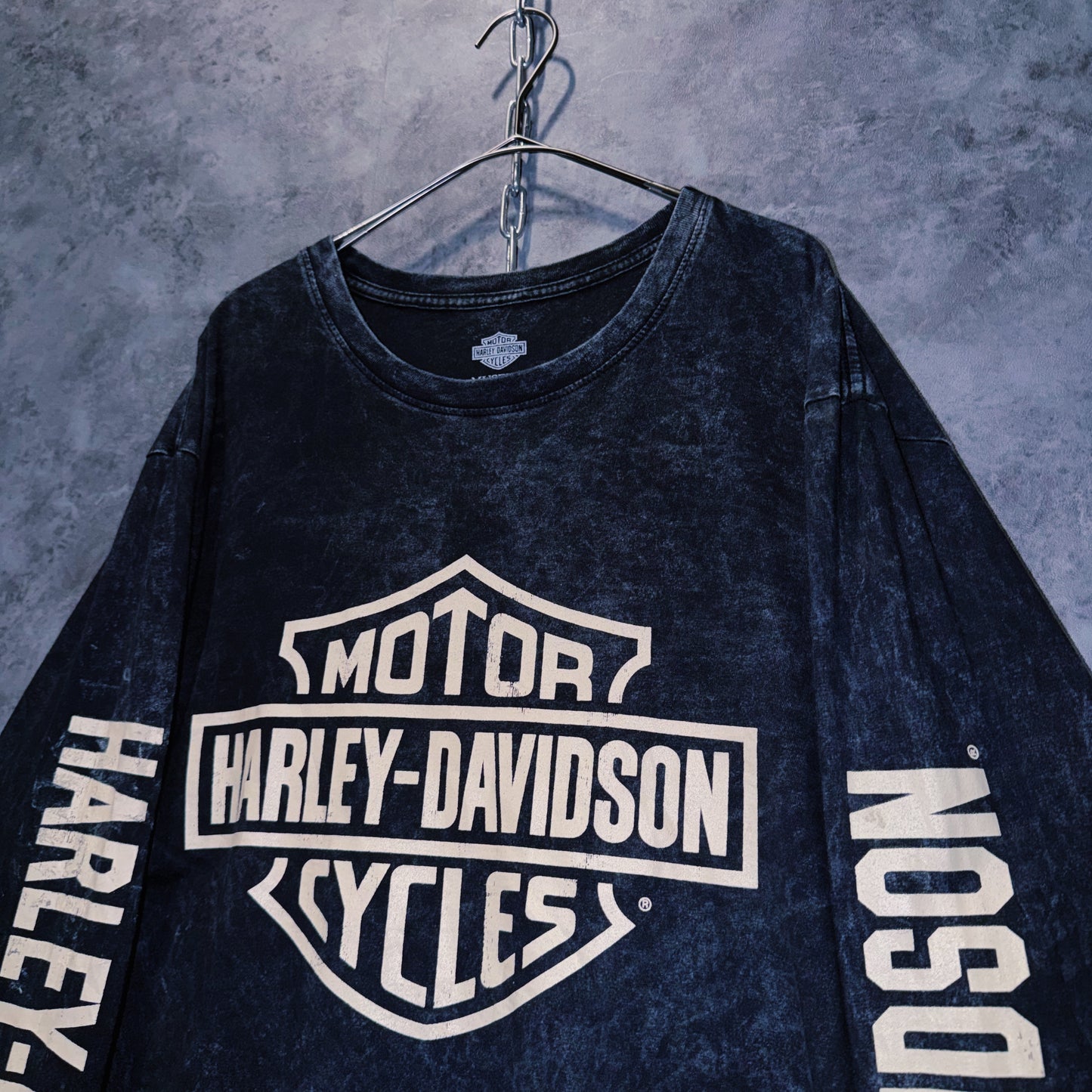 【doppio】vintage “Harley-Davidson” logo print design long sleeve T-shirt