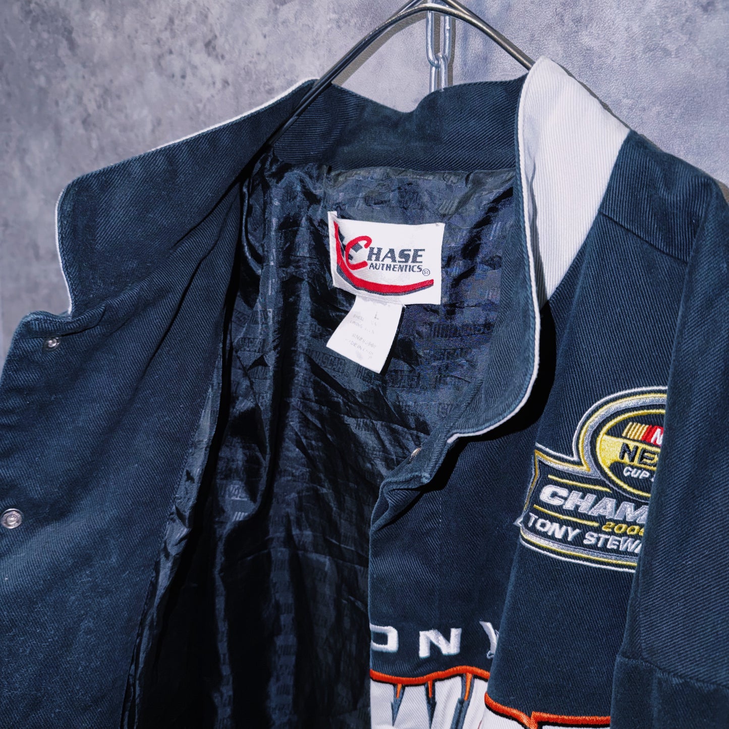【doppio】vintage”NASCAR”company logo patches design racing jacket