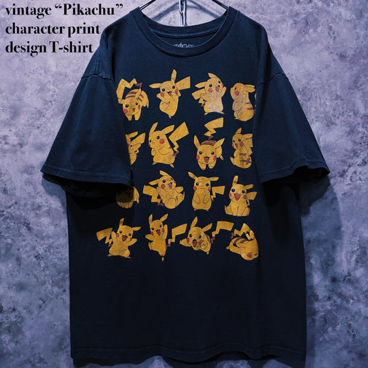 【doppio】vintage “Pikachu”character print design T-shirt