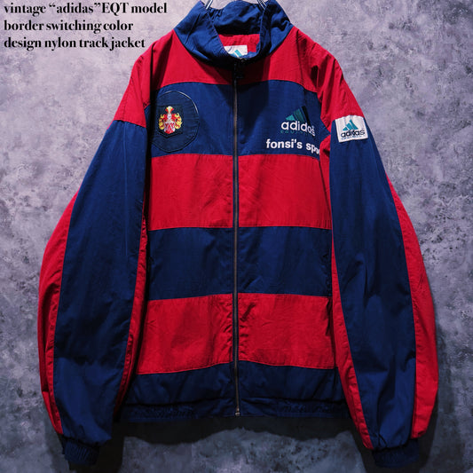 【doppio】vintage “adidas”EQT model border switching color design nylon track jacket