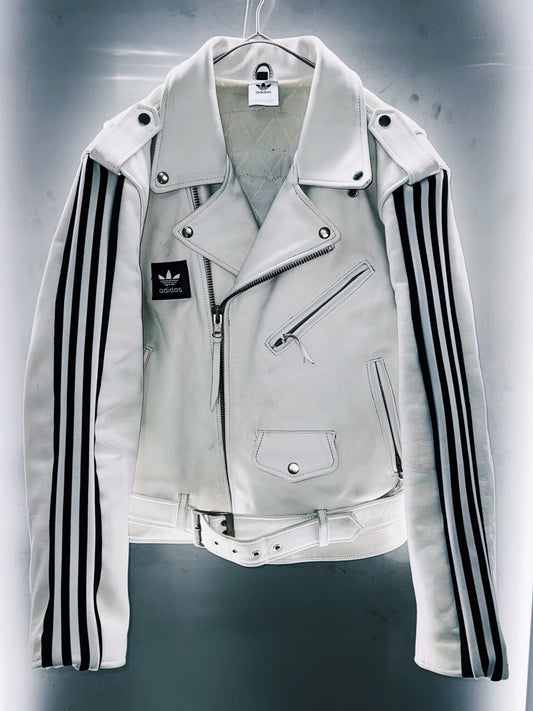 special "original re:meke" vintage "adidas"× vintage double riders leather jacket three strip edition