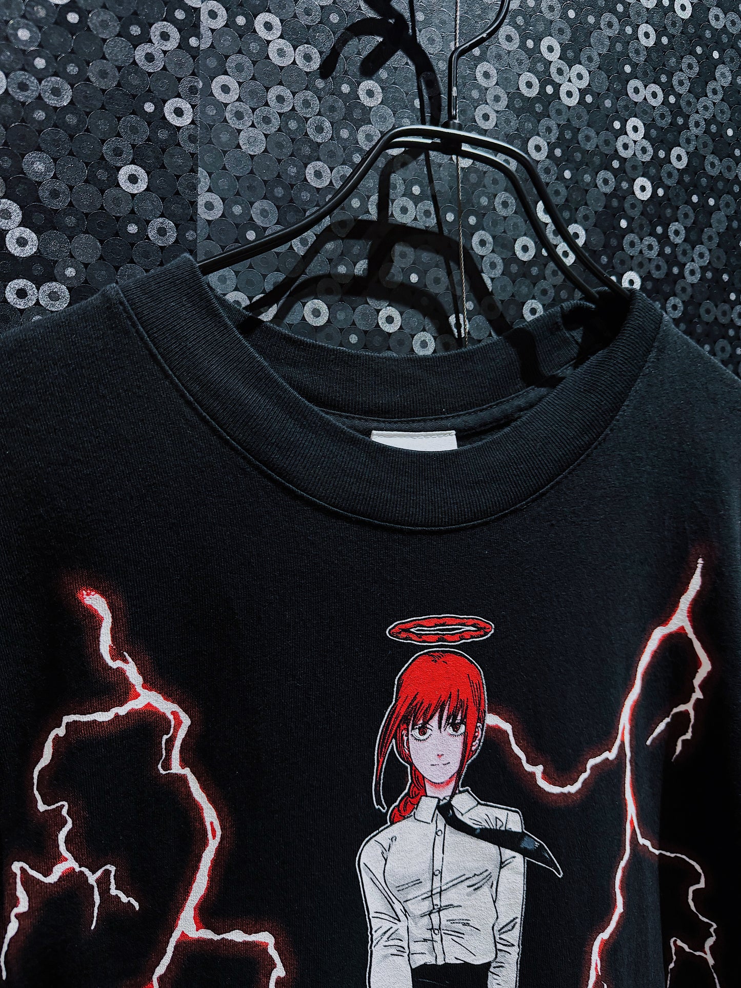 ￼【ÆIEM】Chainsaw Man Makima Lightning Graphic Big Silhouette T-shirt