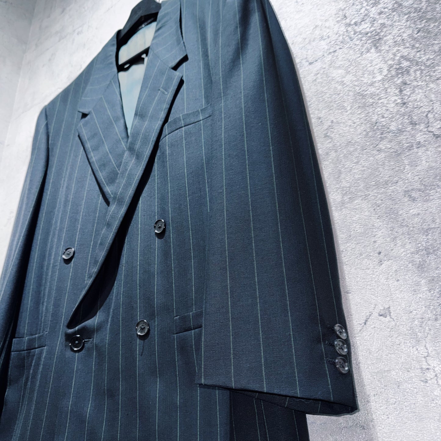 "VERSACE"stripe pattern design double breasted set up