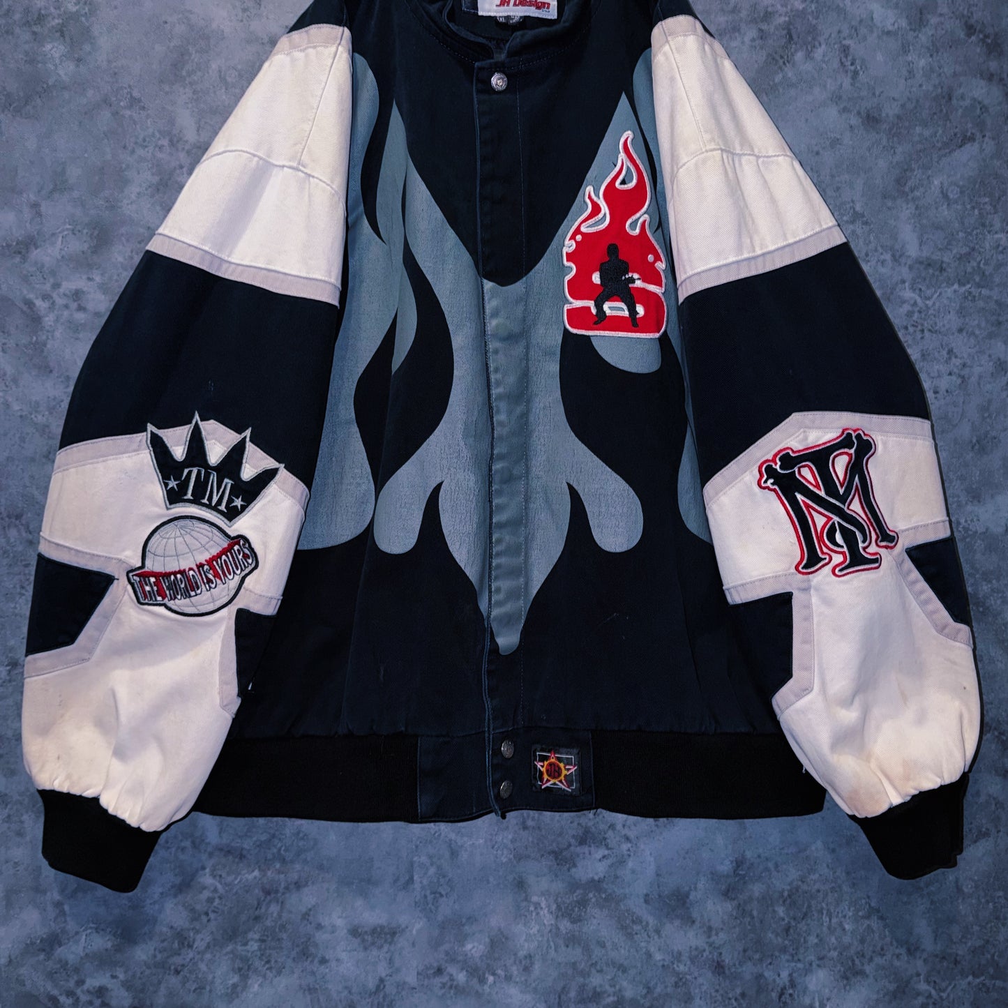 【doppio】vintage “SCARFACE” fire pattern design jacket