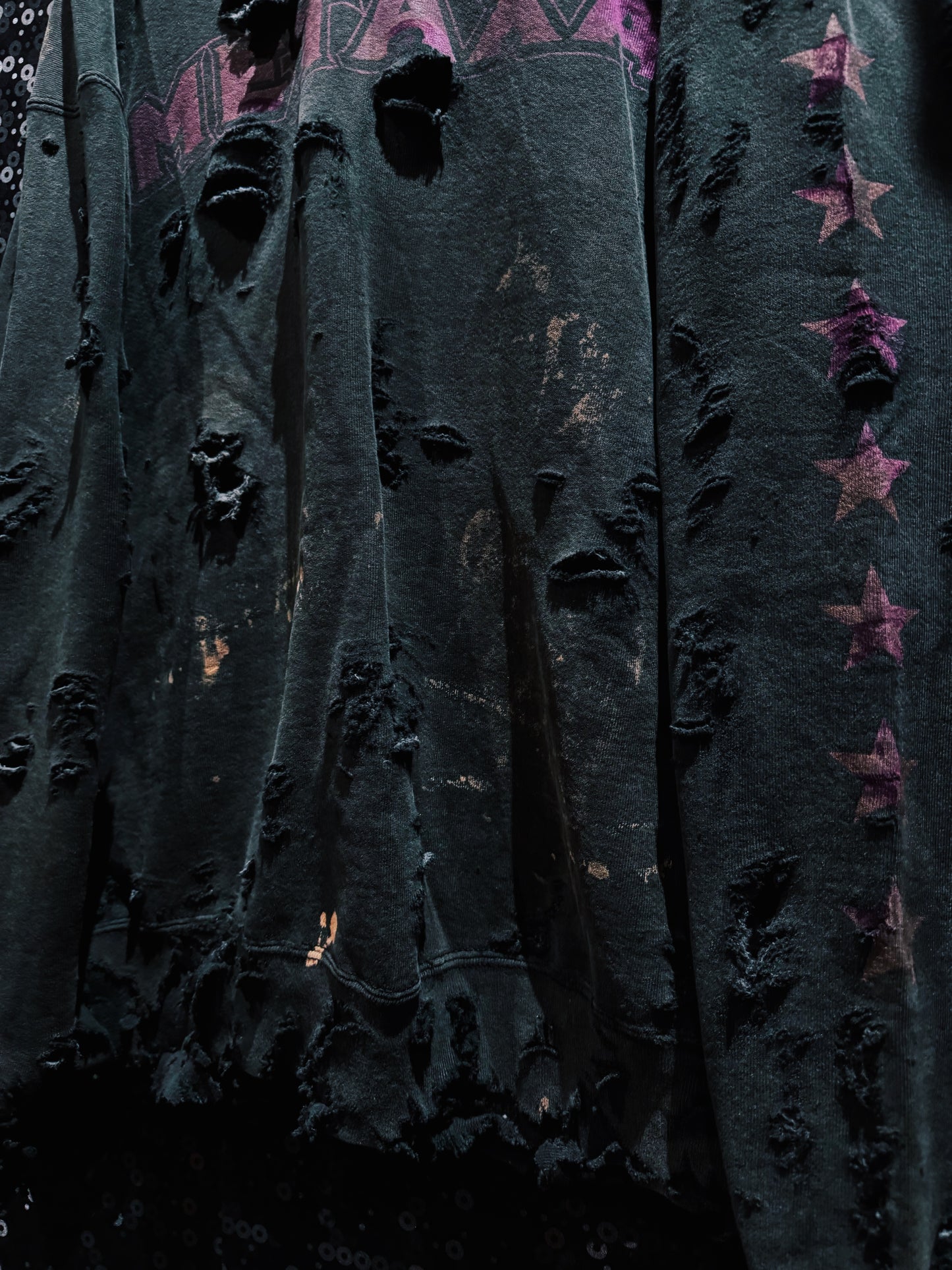 【ÆIEM】original”boro”remake FRUIT OF THE LOOM “METAXA FADED BLACK” Sweat