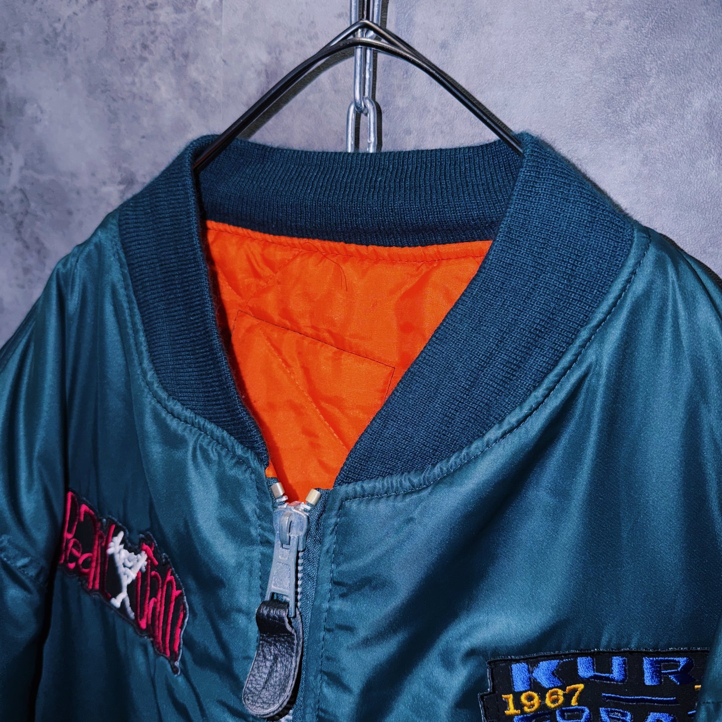 【doppio】vintage band logo patch design MA-1 jacket