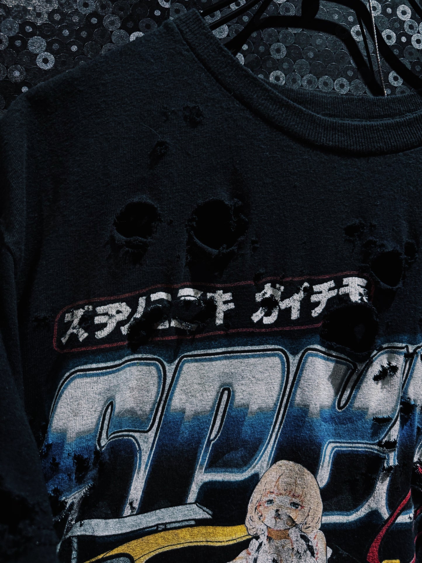【ÆIEM】Natural “boro” Remake SPEED Club Graphic T-shirt