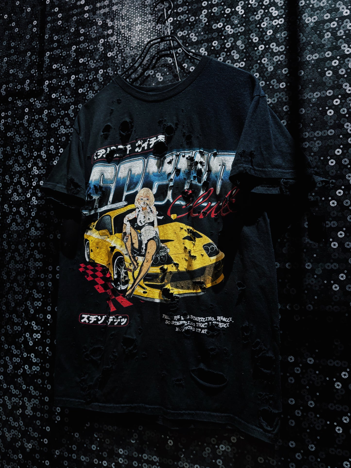 【ÆIEM】Natural “boro” Remake SPEED Club Graphic T-shirt