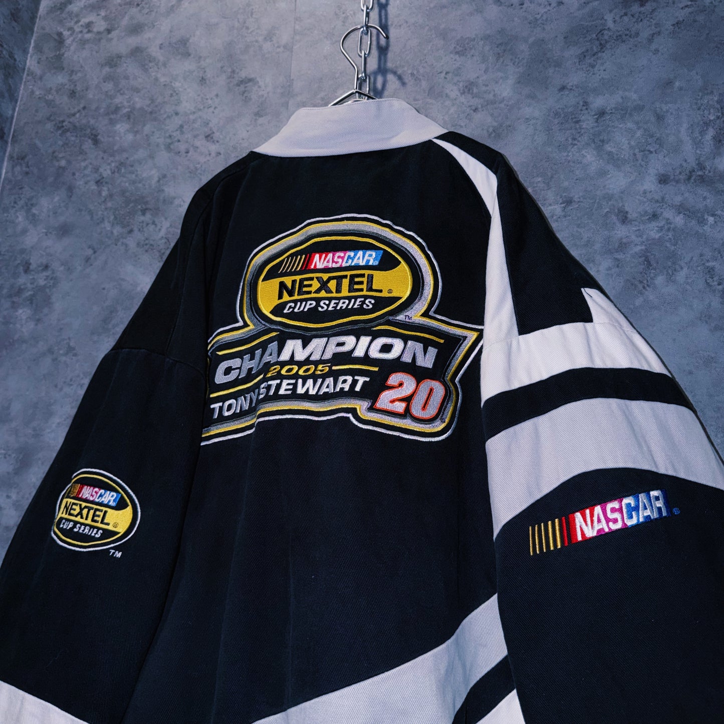 【doppio】vintage”NASCAR”company logo patches design racing jacket
