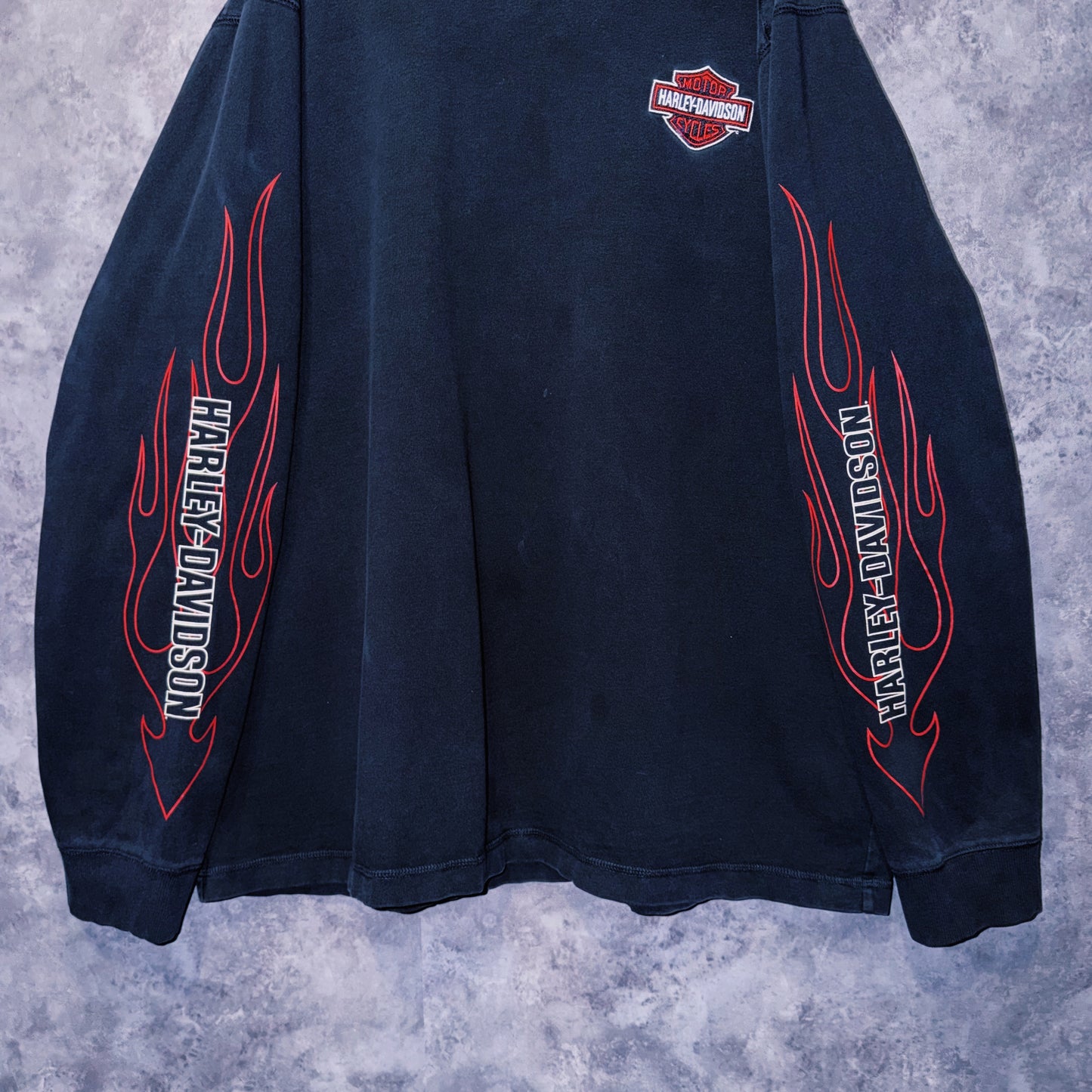 【doppio】90’s vintage “Harley-Davidson” fire pattern design long sleeve T-shirt