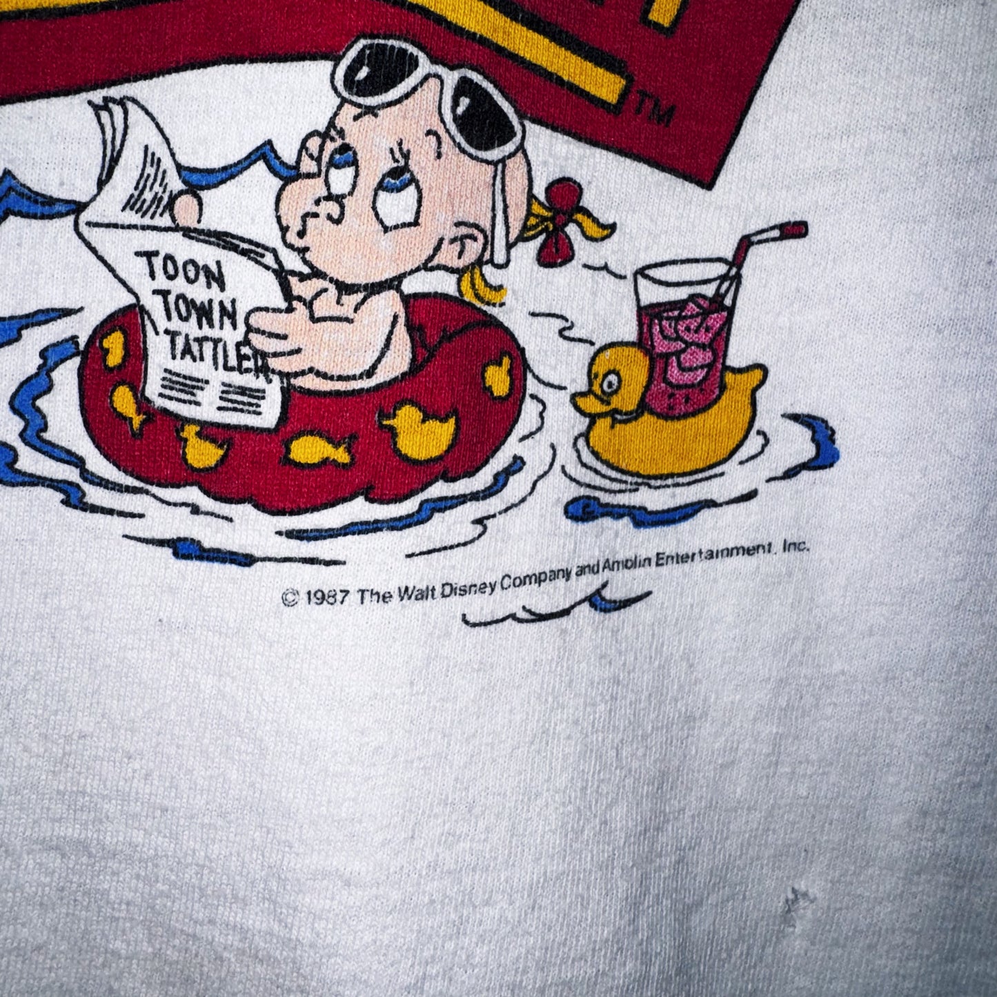 80's"Disney"Who Framed Roger Rabbit Vrooom design vintage T shirt
