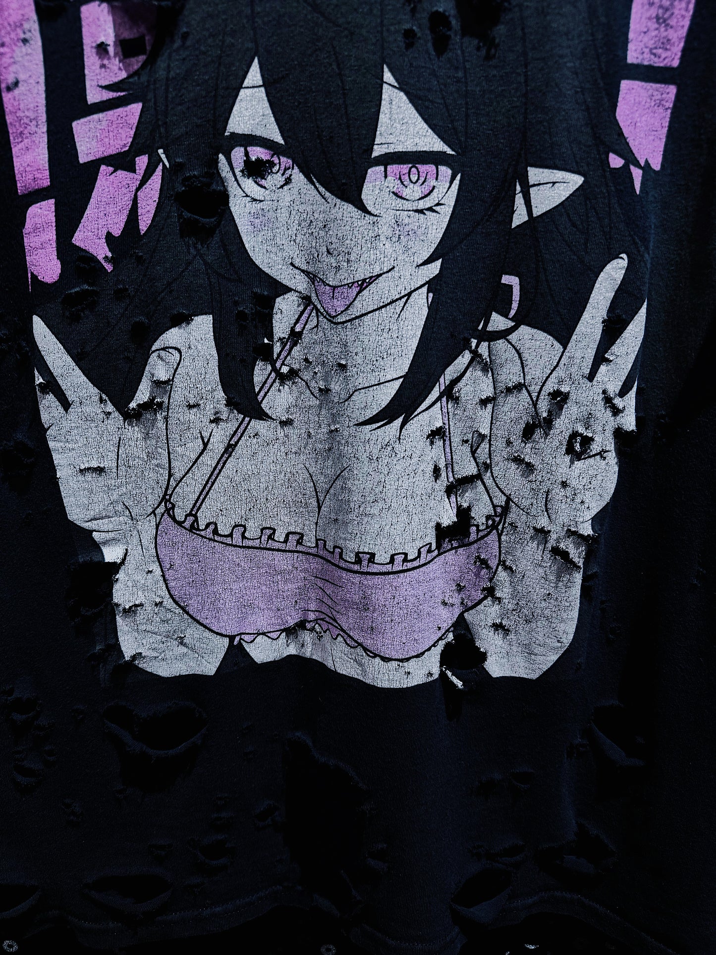 【ÆIEM】original “boro” remake Succubus Girl Graphic T-shirt