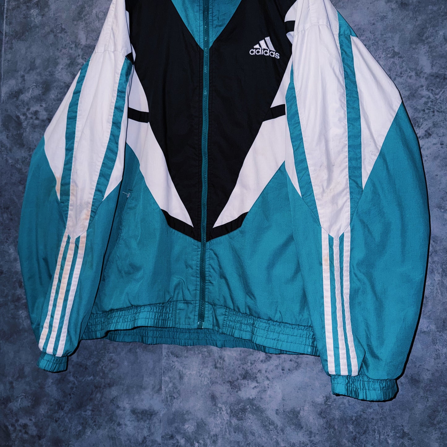 【doppio】90’s vintage “adidas” three stripe design Nylon jacket