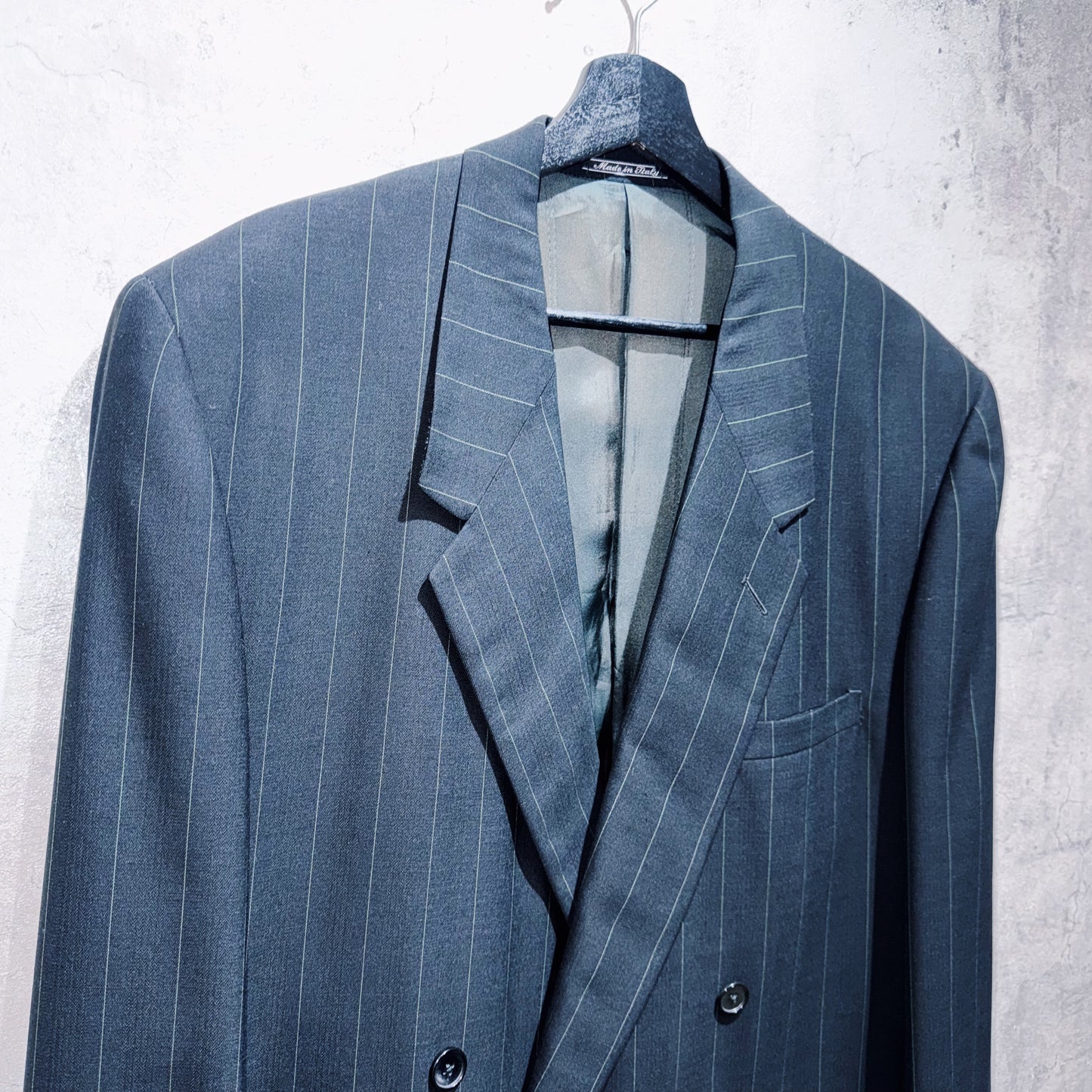 "VERSACE"stripe pattern design double breasted set up