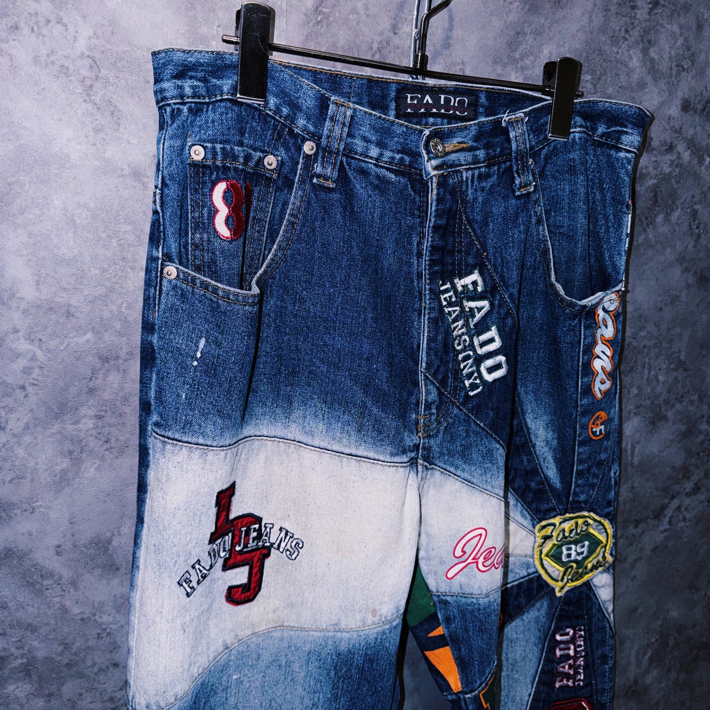 【doppio】vintage switching and paint design denim pants