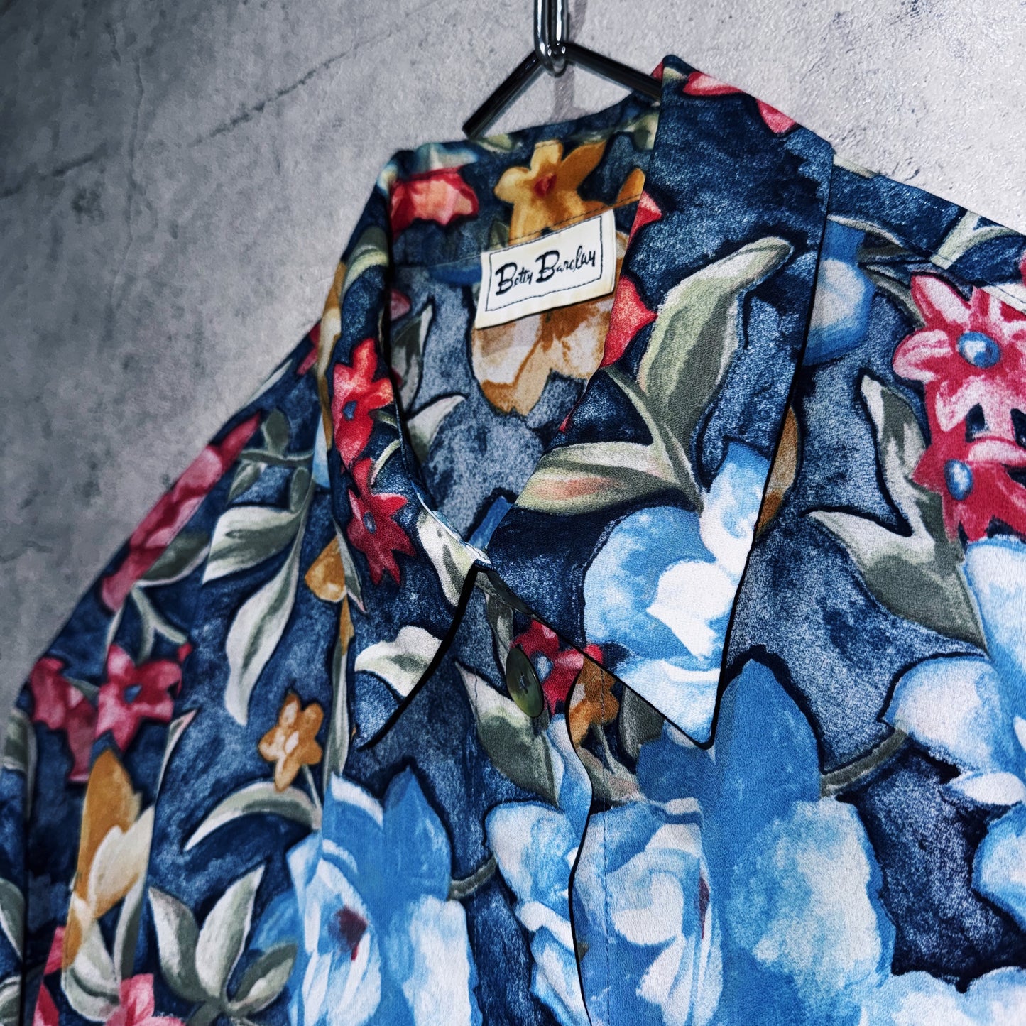 vintage Art flower pattern design short sleeve shirt