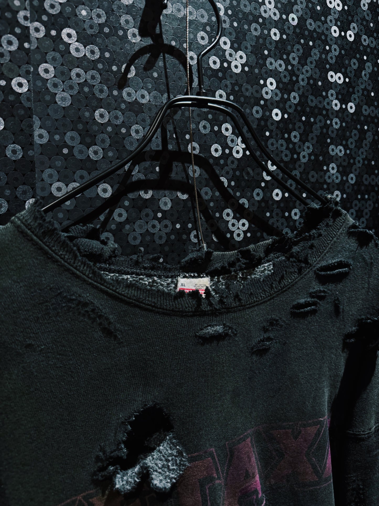 【ÆIEM】original”boro”remake FRUIT OF THE LOOM “METAXA FADED BLACK” Sweat