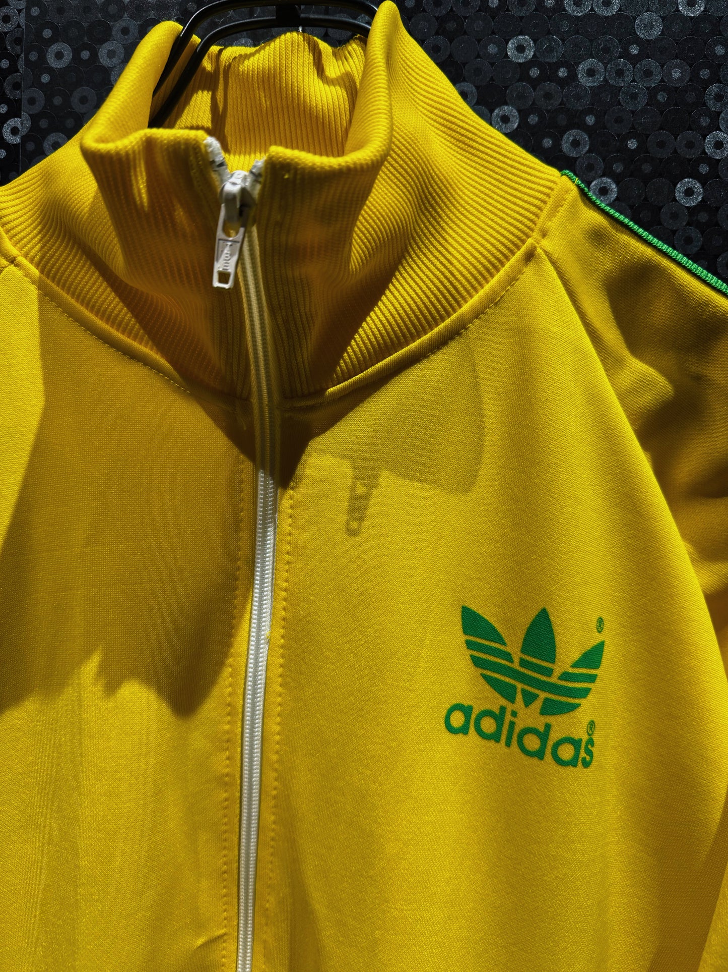 【ÆIEM】adidas originals Trefoil Back Print Yellow Track Jacket Made in U.S.A.