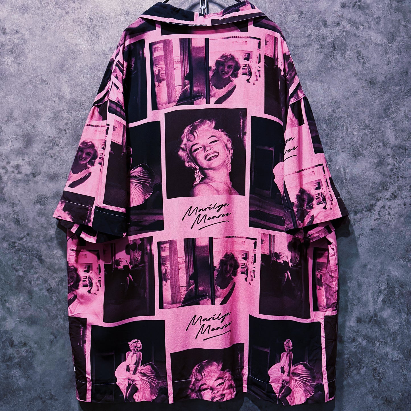 【doppio】vintage “Marilyn Monroe” print design open collar shirt