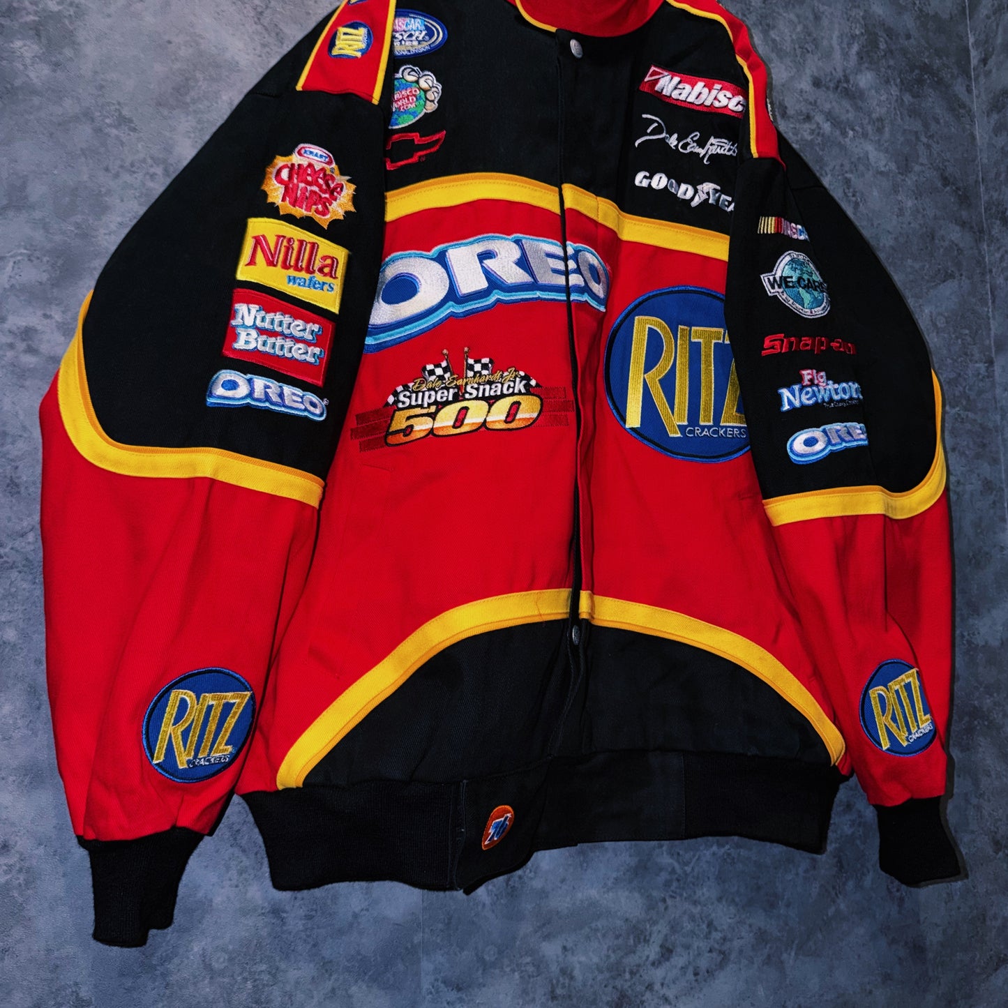 【doppio】vintage”NASCAR”company logo patches design racing jacket