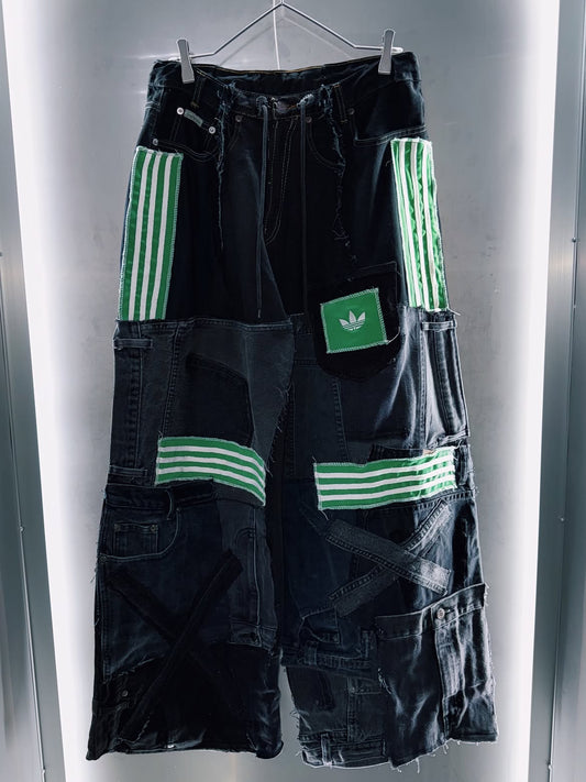 "adidas Re:make" complicated pattern denim