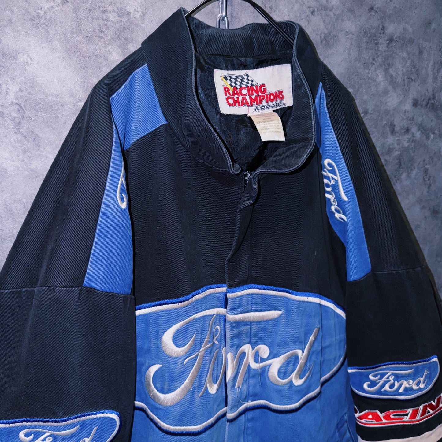 【doppio】vintage”Ford”company logo patches design racing jacket