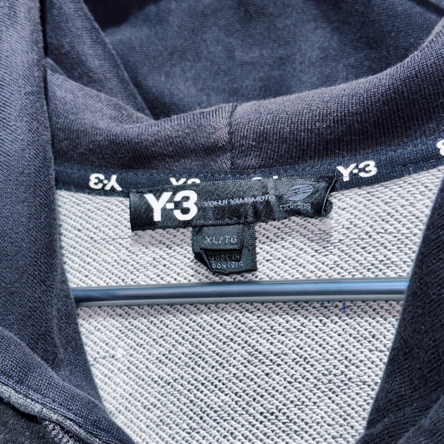 "Y-3"brand logo embroidery design double zip-up hoodie