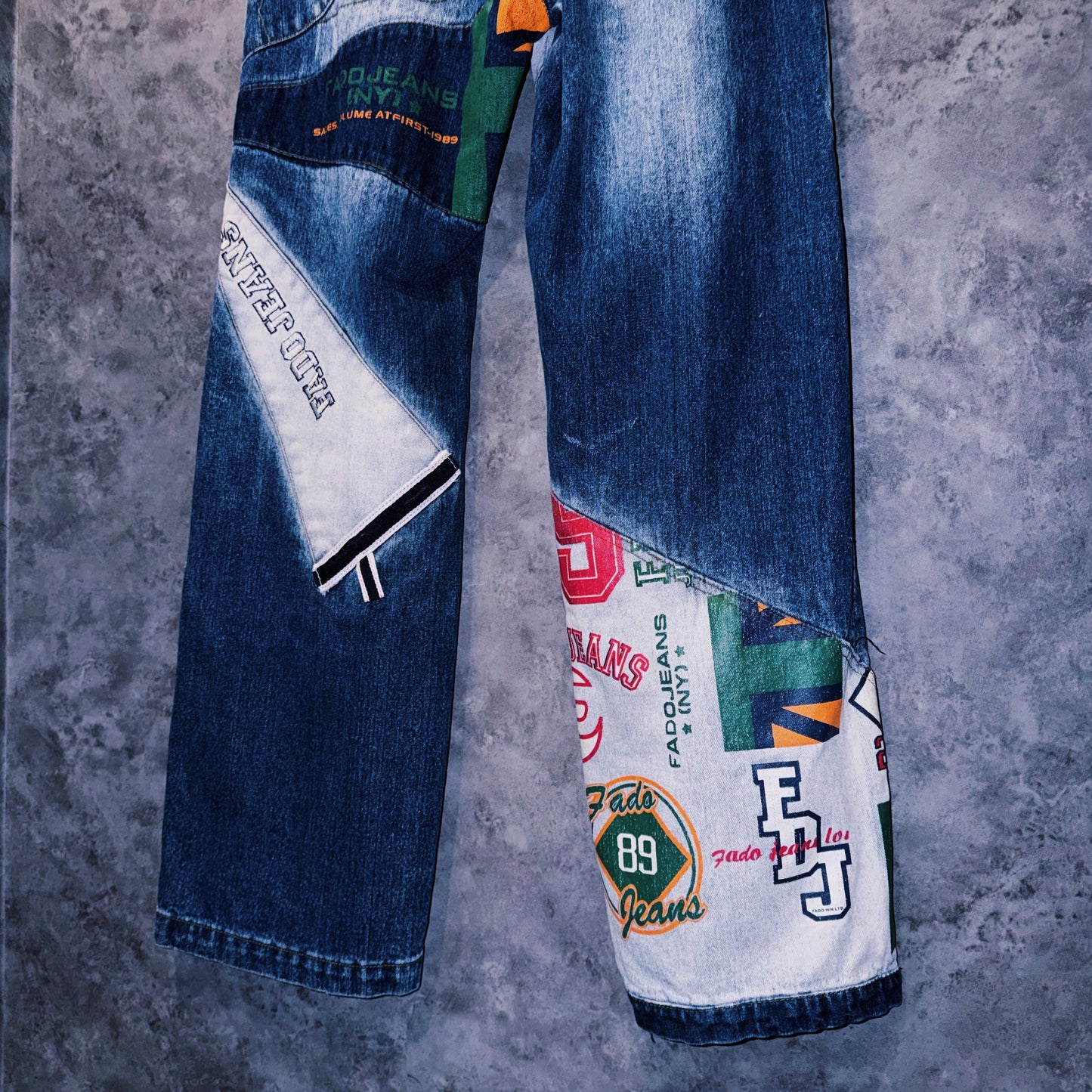【doppio】vintage switching and paint design denim pants