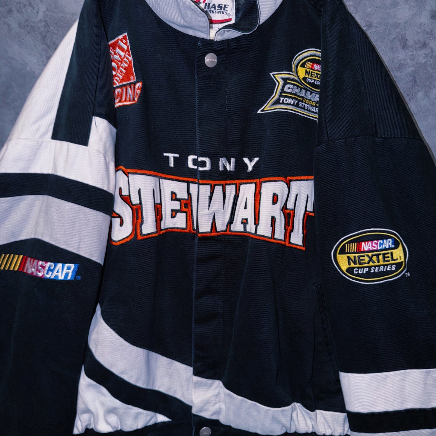 【doppio】vintage”NASCAR”company logo patches design racing jacket