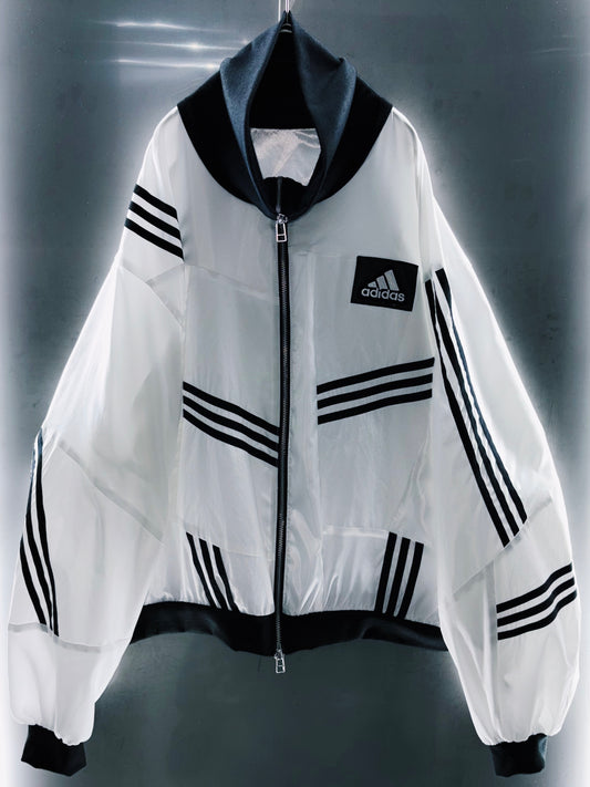 Special "original re:make" vintage patch work design High-neck track jacket