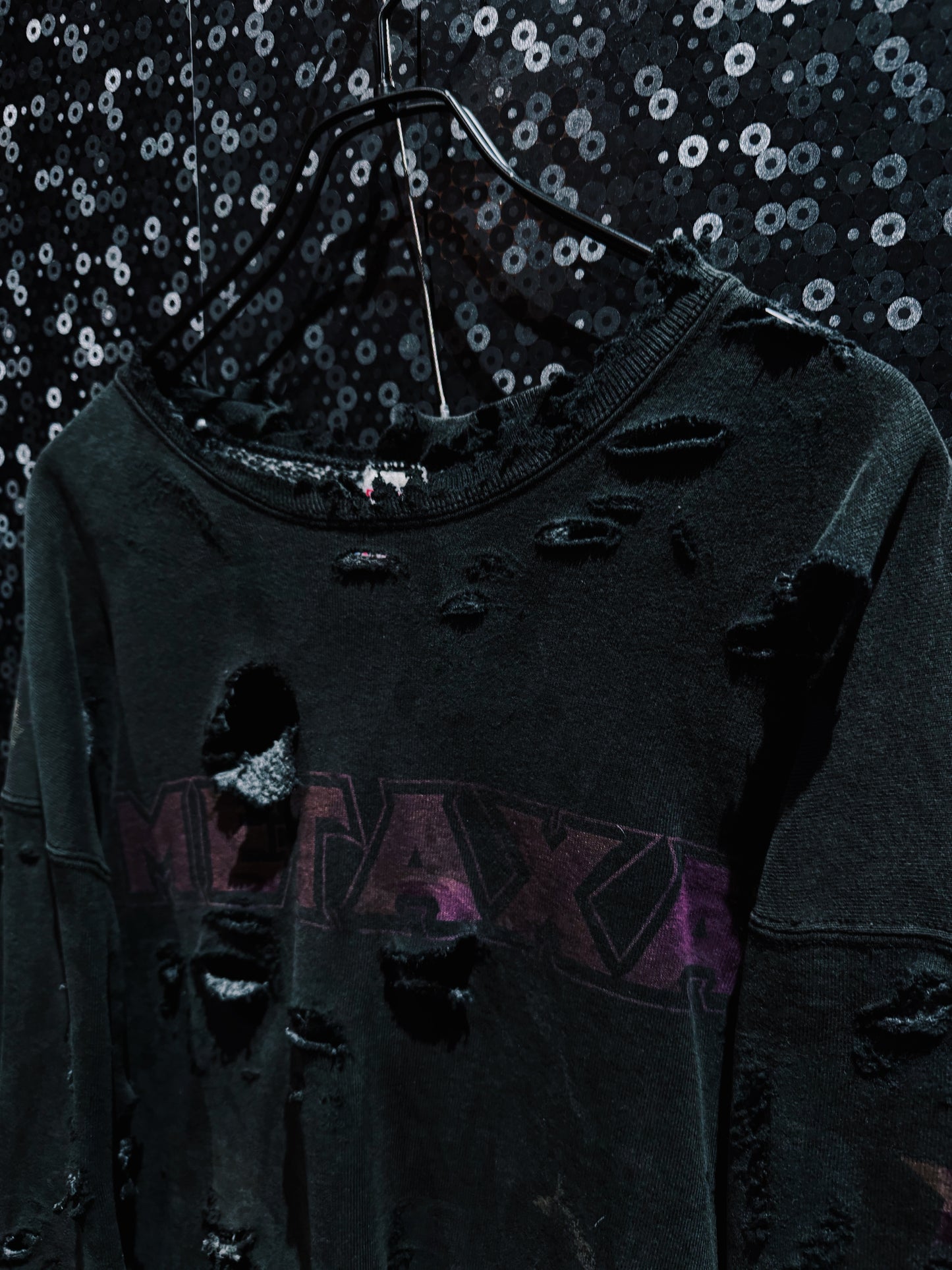 【ÆIEM】original”boro”remake FRUIT OF THE LOOM “METAXA FADED BLACK” Sweat