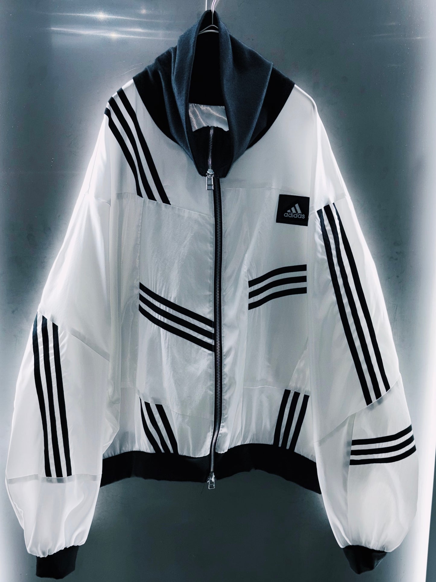 Special "original re:make" vintage patch work design High-neck track jacket