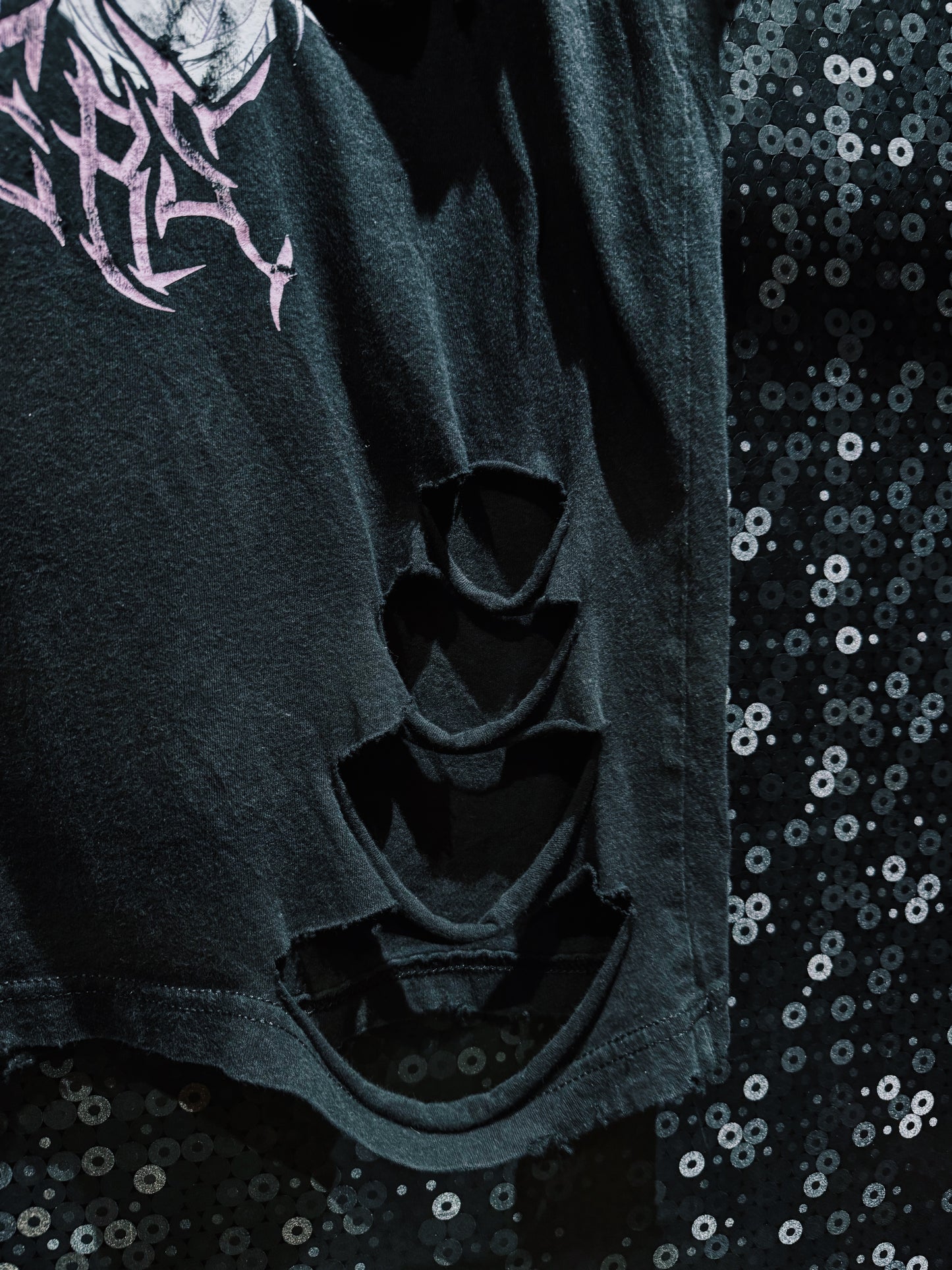 【ÆIEM】Natural “boro” Remake Gothic Anime Graphic T-shirt