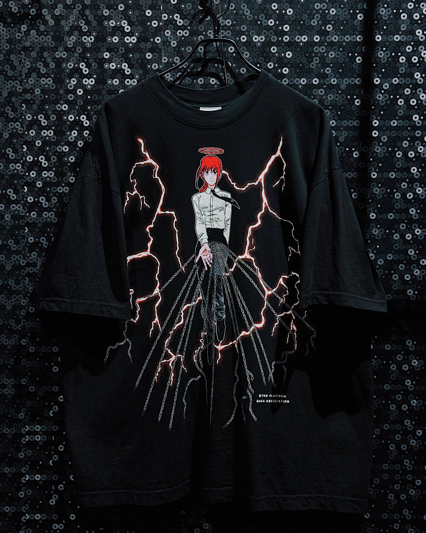 ￼【ÆIEM】Chainsaw Man Makima Lightning Graphic Big Silhouette T-shirt