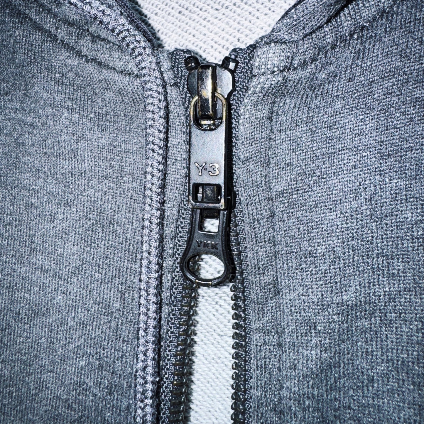 "Y-3"brand logo embroidery design double zip-up hoodie
