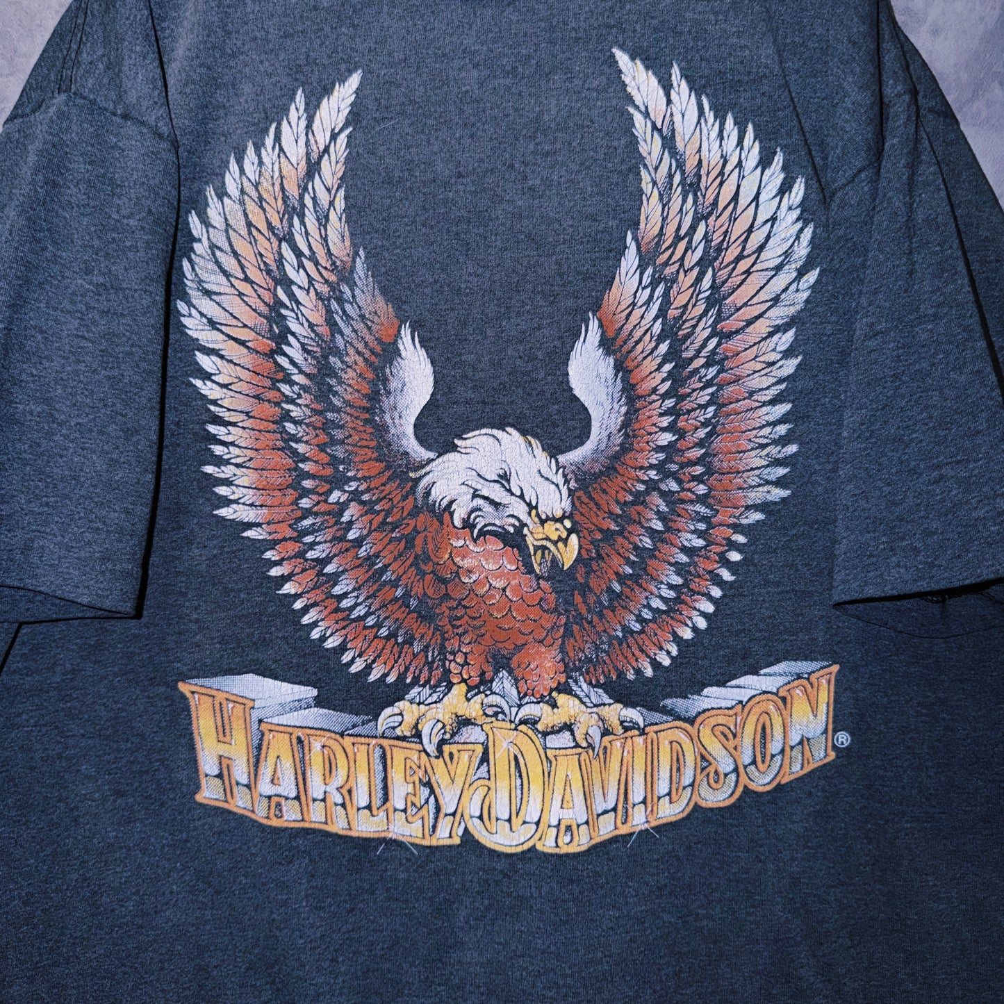 【doppio】80’s vintage “Harley-Davidson” eagle print design T-shirt
