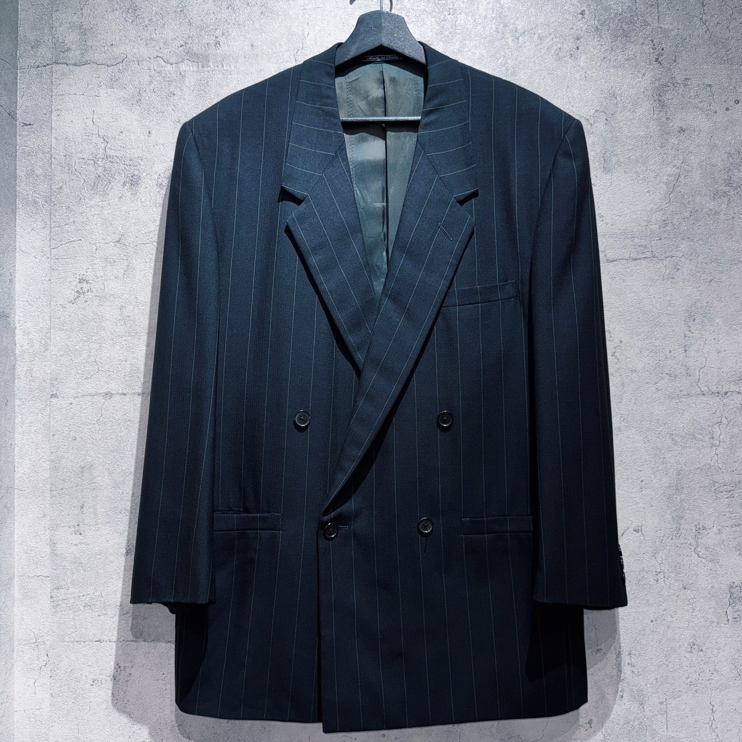"VERSACE"stripe pattern design double breasted set up