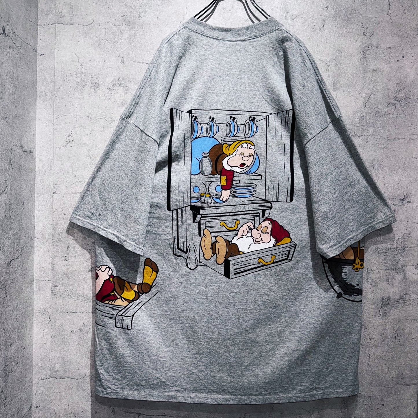 90's"Snow White"The Seven Dwarfs graphic design loose T shirt